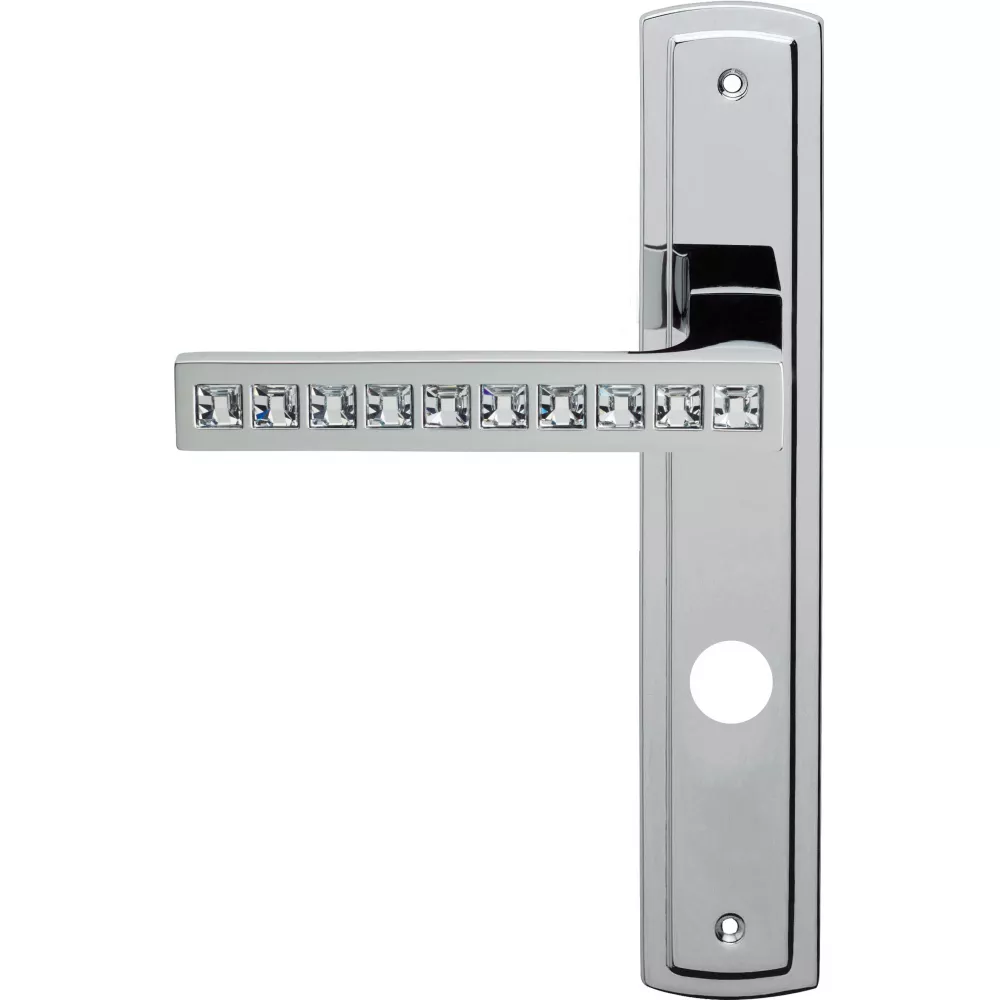 Klamka do drzwi - model Reflex - dlugi szyld - blokada WC - drzwi lewe - wykonczenie CR